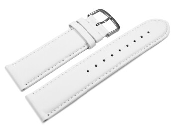 Uhrenarmband weiß glattes Leder leicht gepolstert 12-28 mm