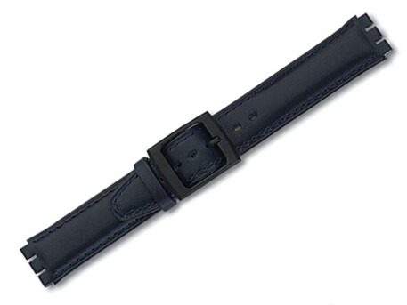 Uhrenarmband - Leder - passend für Swatch - blau - 17mm