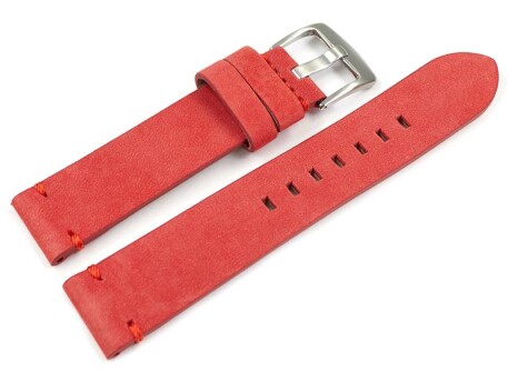 Uhrenarmband rot Veluro Leder ohne Polster 18mm 20mm 22mm...