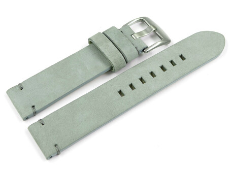 Uhrenarmband grau Veluro Leder ohne Polster 18mm 20mm 22mm 24mm