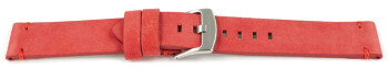 Uhrenarmband rot Veluro Leder ohne Polster 20mm