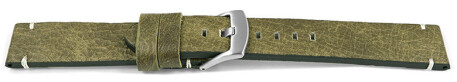 Uhrenarmband Herren grün-braun Vintage Leder ohne Polster 20mm 22mm 24mm