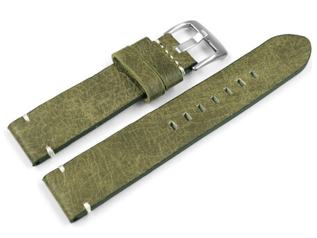 Uhrenarmband Herren grün-braun Vintage Leder ohne...