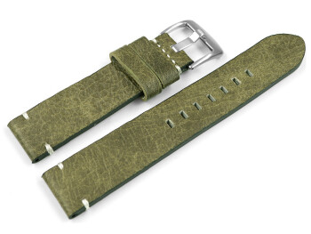 Uhrenarmband grün-braun Vintage Leder ohne Polster...