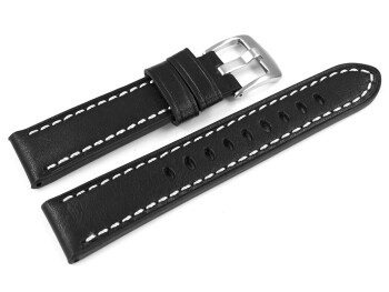 Uhrenarmband schwarz Miami Leder ohne Polster 20mm 22mm...