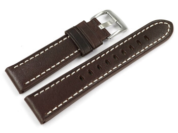 Uhrenarmband dunkelbraun Miami Leder ohne Polster 20mm...