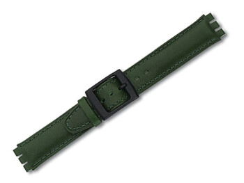 Uhrenarmband - Leder - passend für Swatch - grün - 17mm