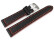 Uhrenarmband schwarz Sportiv Leder mit roter Naht 22mm
