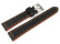 Uhrenarmband schwarz Sportiv Leder mit oranger Naht 22mm