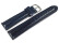 Uhrenarmband leicht glänzendes Leder dunkelblau mit Zickzack Naht 24mm Stahl