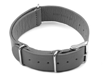 Uhrenarmband echtes Leder Nato grau 18mm 20mm 22mm 24mm