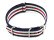 Uhrenarmband Nylon Nato blau-weiß-rot gestreift 18mm 20mm 22mm 24mm