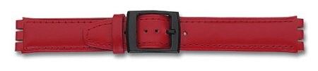 Uhrenarmband - Leder - passend für Swatch - rot - 17mm