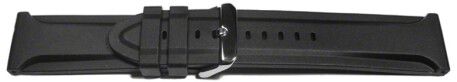 Dorn - Uhrenarmband Silikon - Glatt - schwarz - 26,28 mm
