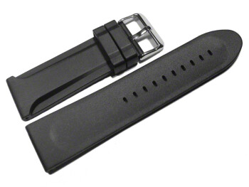 Dorn - Uhrenarmband Silikon - Glatt - schwarz - 26,28 mm