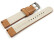 Uhrenarmband Wasserbüffel Leder hellbraun 24mm Stahl