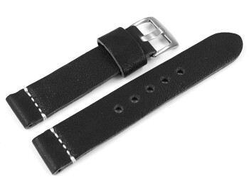 Uhrenarmband schwarz sehr weiches Leder Modell Bari 20mm 22mm 24mm 26mm 28mm