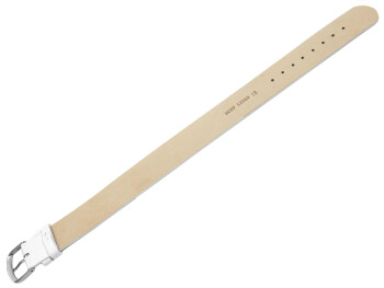 Durchzugsband für feste Stege Leder weiß 8mm Stahl