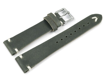 Uhrenarmband dunkelgrau Leder Modell Fresh 19mm Stahl