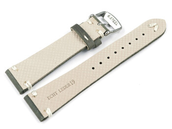 Uhrenarmband dunkelgrau Leder Modell Fresh 19mm Stahl