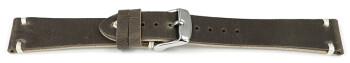 Uhrenarmband dunkelbraun Leder Modell Fresh 18mm Gold