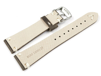 Uhrenarmband dunkelbraun Leder Modell Fresh 18mm Gold