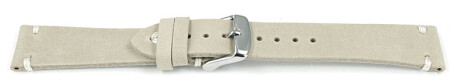 Uhrenarmband beige Leder Modell Fresh 18mm Stahl