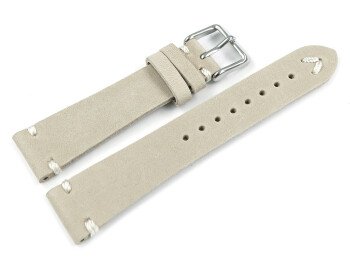 Uhrenarmband beige Leder Modell Fresh 18mm Stahl