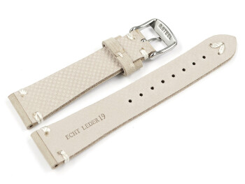 Uhrenarmband beige Leder Modell Fresh 18mm Stahl