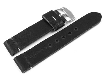 Uhrenarmband schwarz sehr weiches Leder Modell Bari 20mm