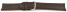 Uhrenarmband Rundanstoß leicht gepolstert Glatt Leder dunkelbraun 22mm Stahl