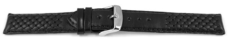 Uhrenarmband Leder schwarz Modell Mexico 20mm Stahl