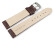 Uhrenarmband gepolstert Kroko Prägung Leder dunkelbraun TiT 22mm Stahl