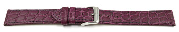 Uhrenarmband Leder aubergine Safari 22mm Stahl
