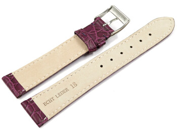 Uhrenarmband Leder aubergine Safari 22mm Stahl