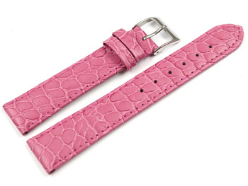 Uhrenarmband Leder Pink Safari 16mm Stahl