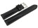 Uhrenarmband Leder stark gepolstert glatt schwarz dunkelgrüne Naht 22mm Stahl