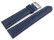 XL Uhrenband echtes Leder gepolstert genarbt blau 18mm 20mm 22mm 24mm