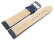 XL Uhrenband echtes Leder gepolstert genarbt blau Stahl 20mm