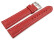 XL Uhrenband echtes Leder gepolstert genarbt rot weiße Naht 22mm Stahl