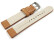 XL Uhrenarmband Wasserbüffel Leder hellbraun 18mm Gold