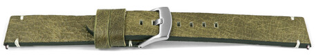 Schnellwechsel Uhrenarmband grün-braun Vintage Leder ohne Polster 20mm 22mm 24mm