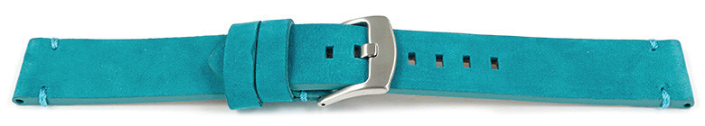 Bracelet De Montre En Cuir Velours Turquoise - Largeurs 18, 20, 22, 24 Mm - Marque Watchband Berlin - Neuf