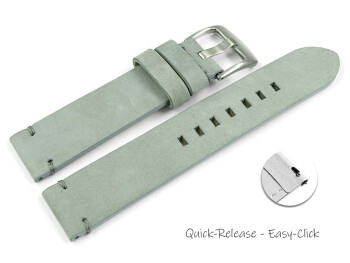 Schnellwechsel Uhrenarmband grau Veluro Leder ohne Polster 18mm 20mm 22mm 24mm