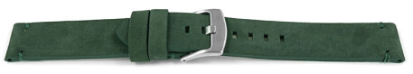 Schnellwechsel Uhrenarmband dunkelgrün Veluro Leder ohne Polster 18mm 20mm 22mm 24mm
