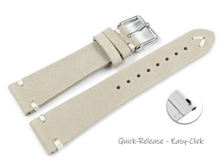 Schnellwechsel Uhrenarmband beige Leder Modell Fresh 18mm...