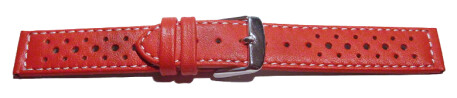 Schnellwechsel Uhrenarmband Leder Style rot 16mm 18mm 20mm 22mm