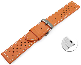 Schnellwechsel Uhrenarmband Leder Style orange 16mm 18mm...