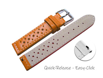 Schnellwechsel Uhrenarmband Leder Style orange 16mm 18mm 20mm 22mm