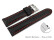 Schnellwechsel Uhrenarmband Leder stark gepolstert glatt schwarz rote Naht 18mm 20mm 22mm 24mm
